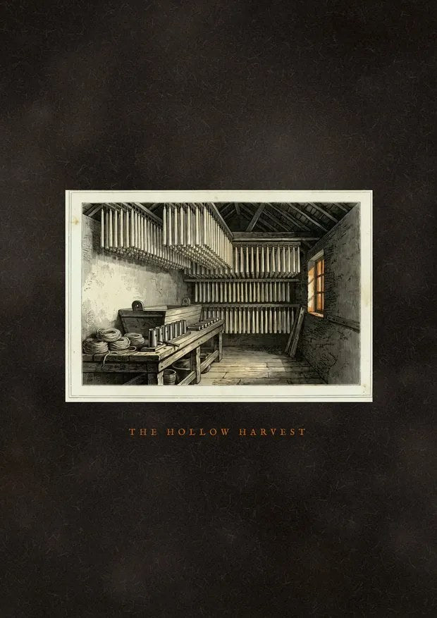 The Hollow Harvest: cover of the book of goods, sixteen weapons, ten pieces of armour and twenty four items
