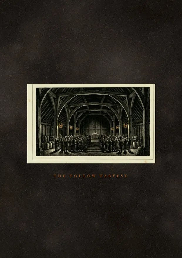 The Hollow Harvest: cover of the book of answers, every question a table asks and what to say out loud