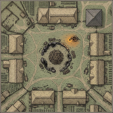 Battlemap of The Green, seen from above