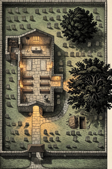 Battlemap of The Chapel, seen from above