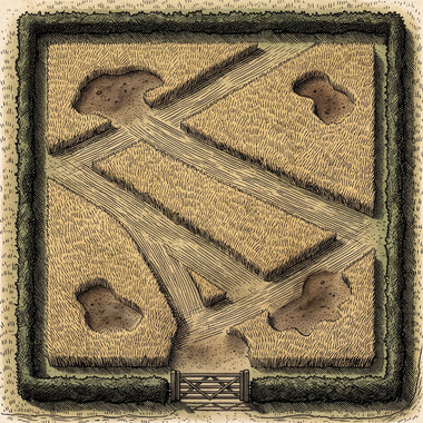 Battlemap of The Hollow Acre, seen from above