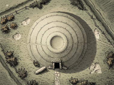 Battlemap of Hallowhill and the Barrow, seen from above