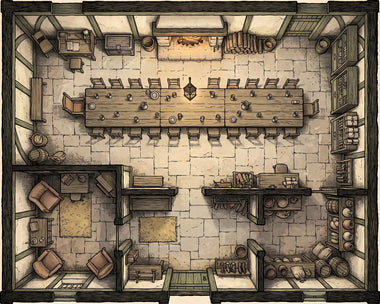 Battlemap of The Reeves House, seen from above