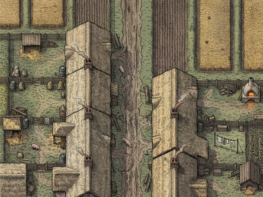 Battlemap of The Long Field, seen from above