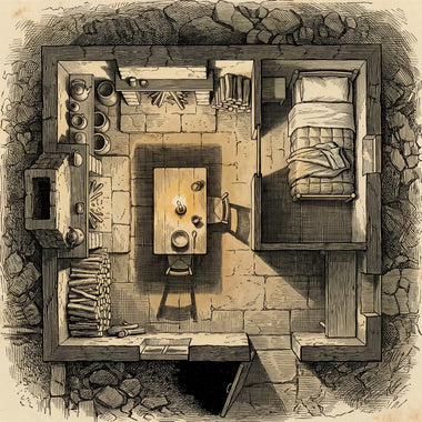 Battlemap of The Guest House, seen from above