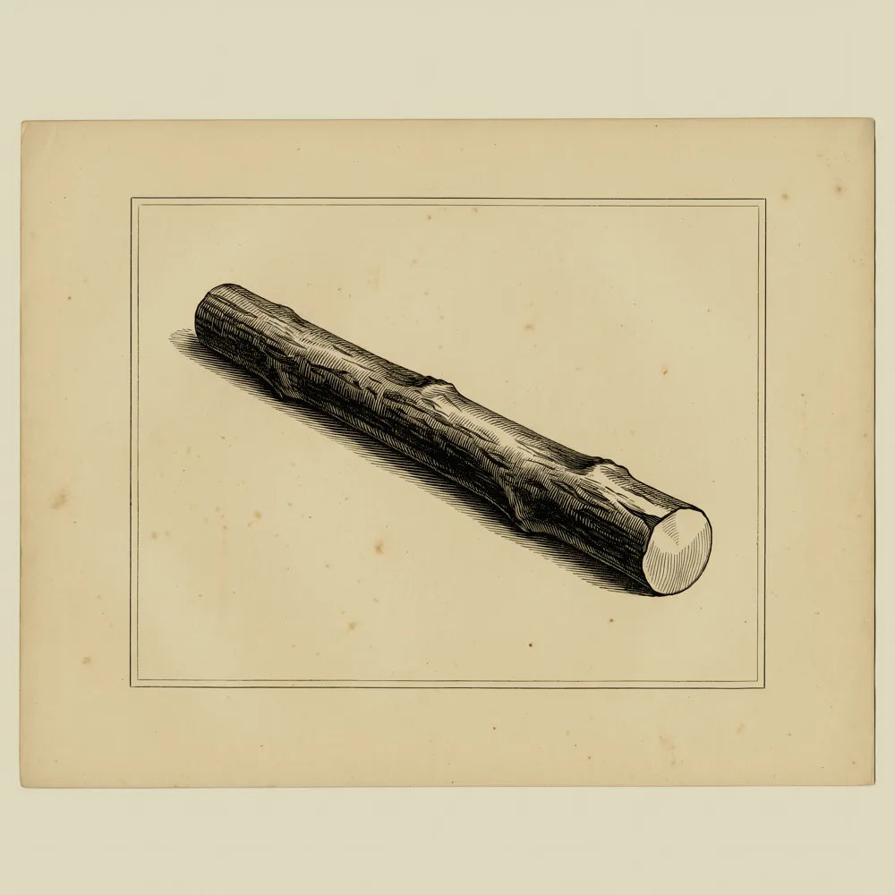 Wood engraving plate of a blank split hazel tally stick